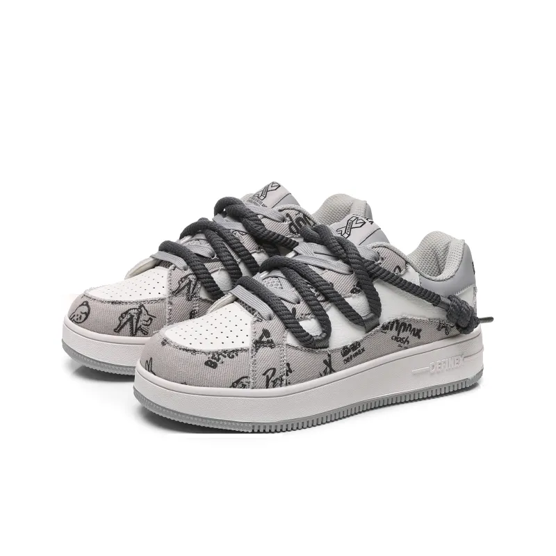 DEFINEX Skateboard Shoes Unisex Low Top White-17