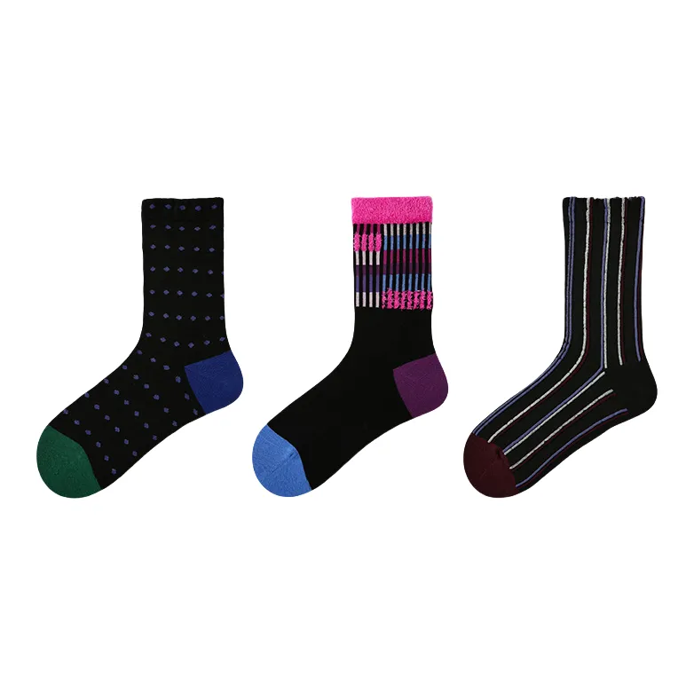 Vine Color Mid Calf Socks Unisex 3 Pack-2