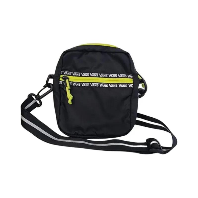 Vans Linen Small Shoulder Bag Crossbody Bag Regular Unisex Black/Yellow Green-3