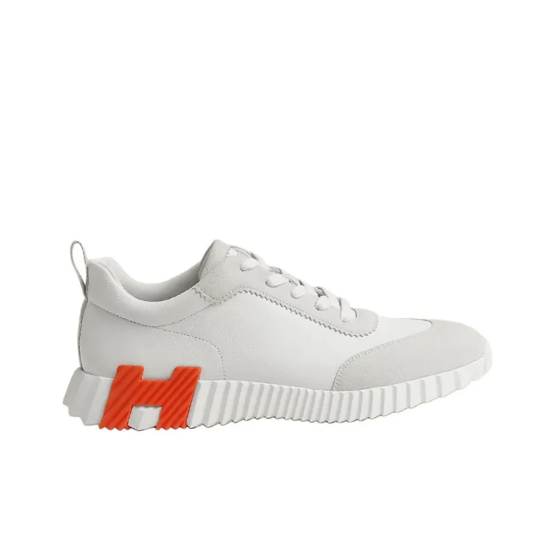 HERMES Bouncing Low Top Casual Shoes Men's White-1