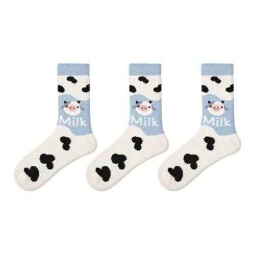 Vine Color Mid-Calf Socks Unisex 3 Pack