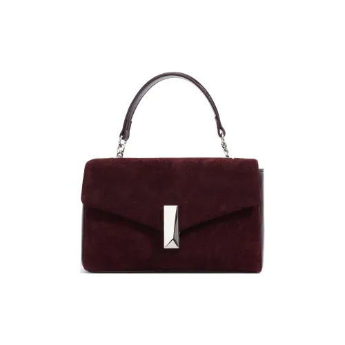 COURONNE Matte Cow Leather Handbag, Shoulder Bag, Crossbody Bag Regular Women's Burgundy/Coffee