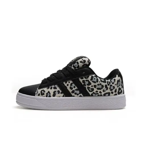OBWA Skateboard shoes Hicho Women's Low Top Leopard Print Black