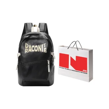 DRACONITE PU Student Backpack Regular Unisex Black Gold