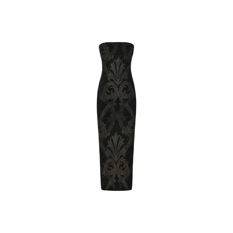 Wolford X Etro Floral jacquard Metallic Midi Dress-1