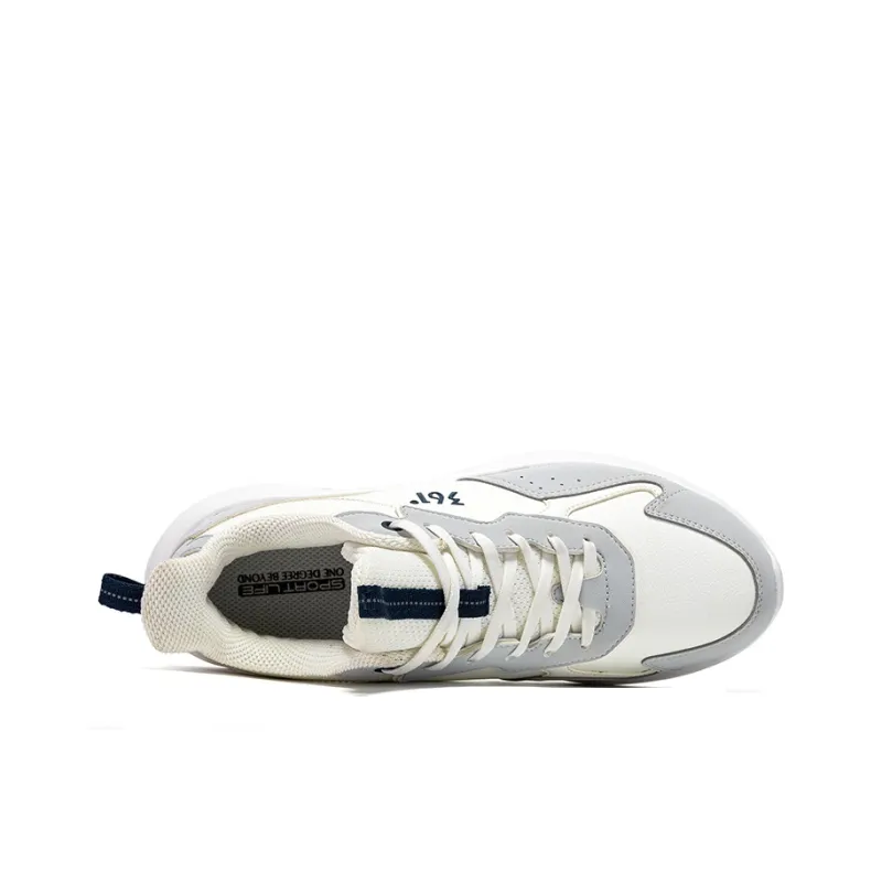 361° Slip Resistant Waterproof Low Top Casual Running Shoes Men's White Gray-3