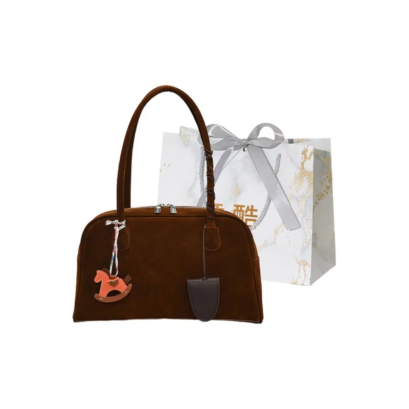 Cool Matte PU Shoulder Bag Regular Women's Coffee/Brown-5