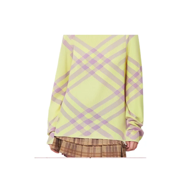 Burberry Check pattern Ribbed Jumper-6