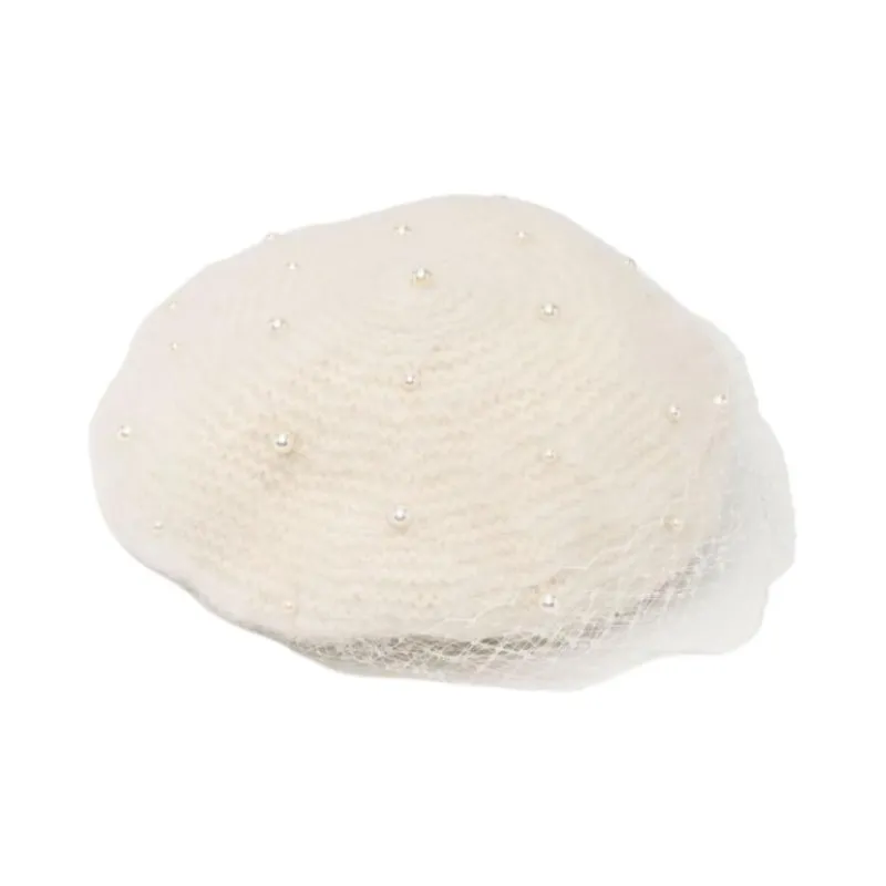 Jennifer Behr Pearl Voilette Beret-1
