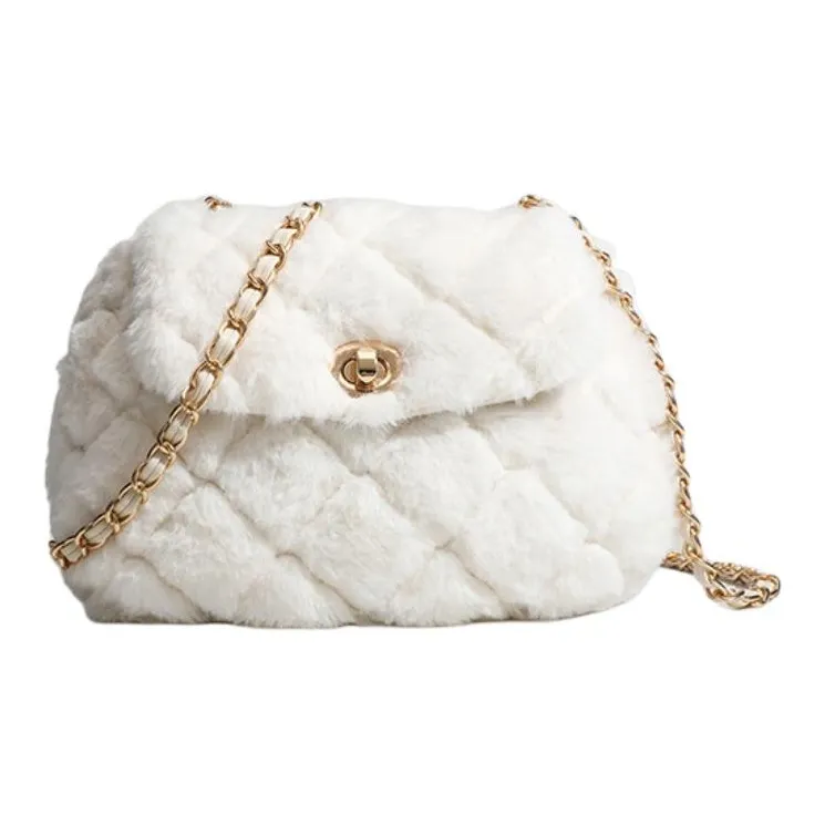 NX DOUGHNUT Plush Shoulder Bag Regular Women's White-1