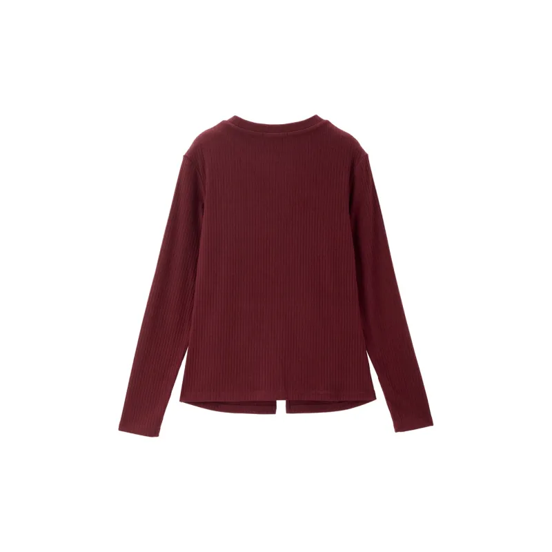 UNIQLO Drop Shoulder Sleeve T Shirt Women's Ancora Red-1