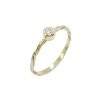 Cartier 2010s 18K Yellow Gold Twist Diamond Ring