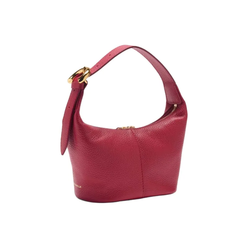 COCCINELLE Grained Leather Handbag Mini Women's Burgundy-1