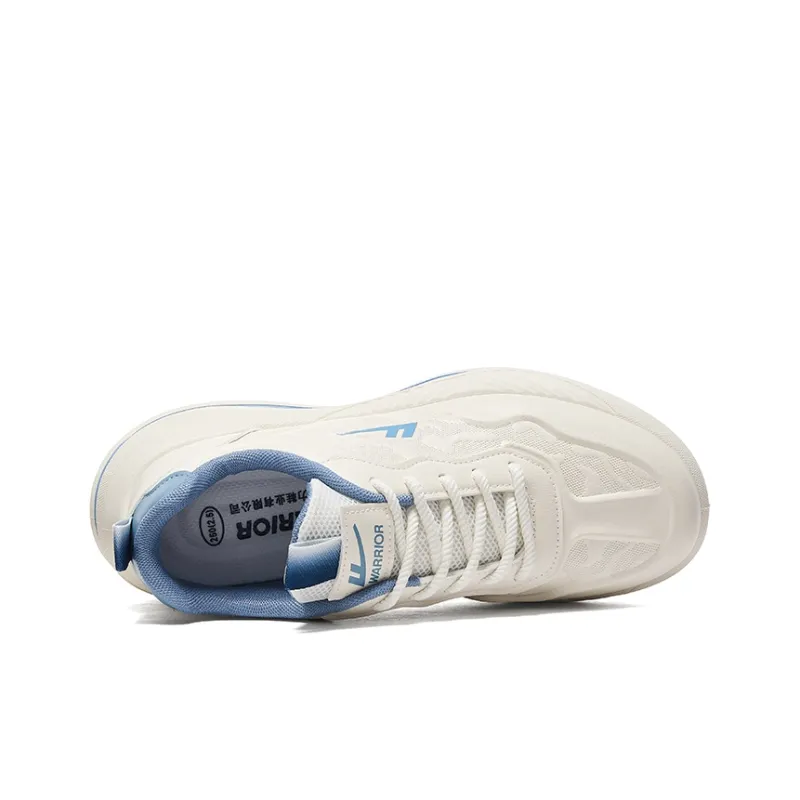Warrior Anti-Slip Wear-Resistant Lightweight Coverage Low-Top Casual Running Shoes Men's Beige Blue-2