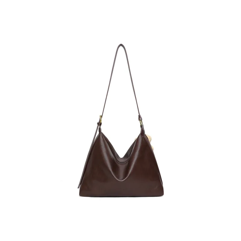 PT'SON Synthetic Leather Tote Bag, Shopping Bag, Crossbody Bag Women's Coffee/Black-2