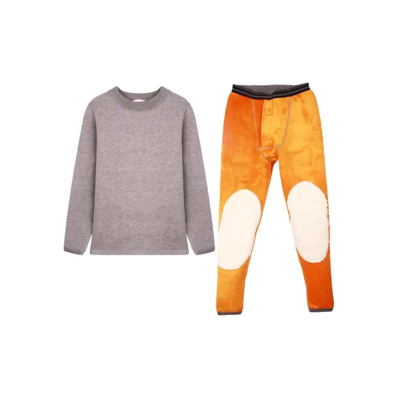 Cotton Gene Thermal Set Men's Light Gray-0