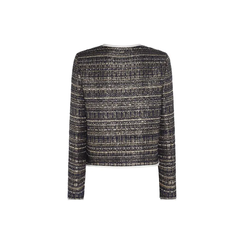 Valentino Tweed Party Crewneck Long Sleeved Jacket-1