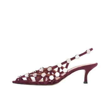 The Attico Grid Slingback Pumps