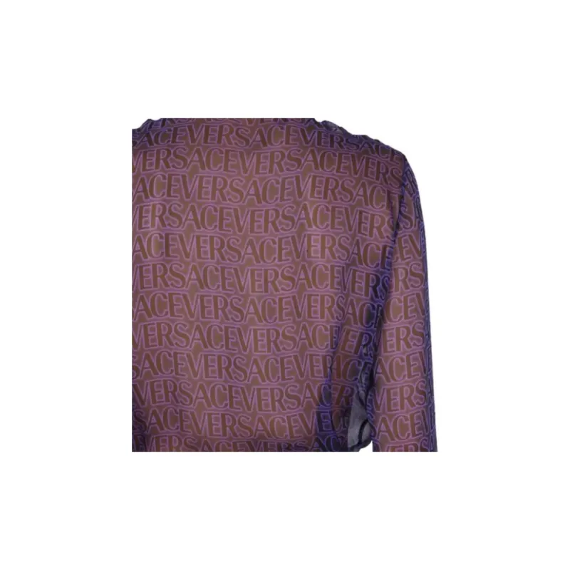 VERSACE Allover Logo Printed Long Sleeved Shirt-5
