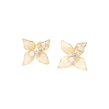 Vegetarian S925 Silver Stud Earrings Women's