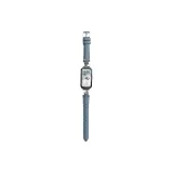 Silver Saint Blue Leather Pin Buckle--Blue[Silver Connector]