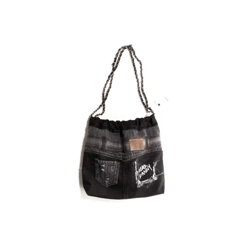 BREAKDANNY Denim Shoulder Bag Regular Unisex Black/Blue