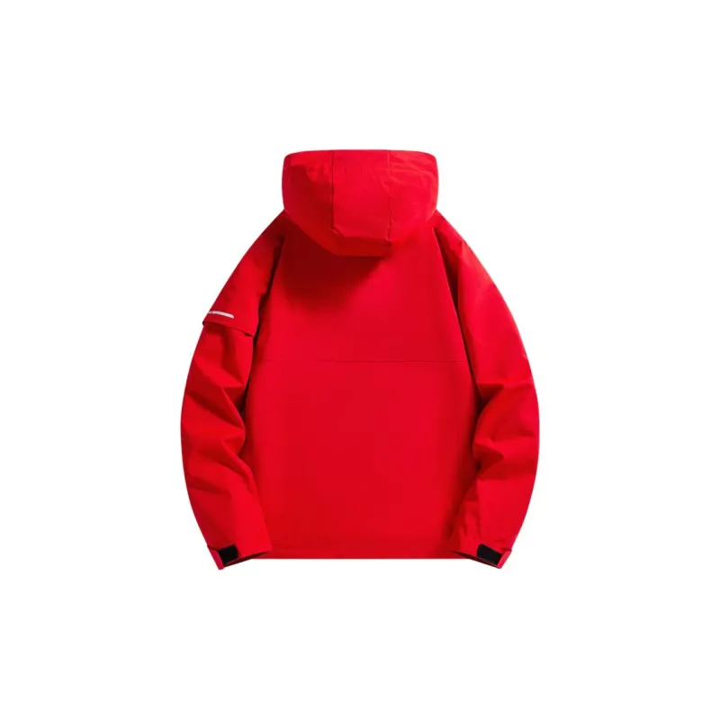 Yalu Diagonal Zipper Breathable Water Resistant Windproof Windbreaker Jacket Unisex-5