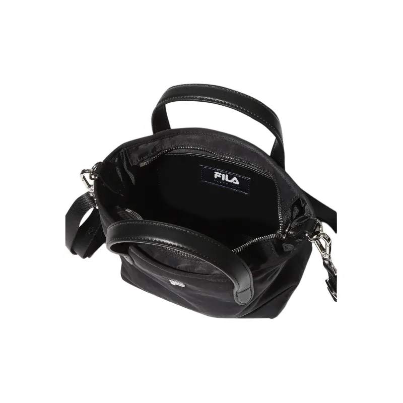 FILA Nylon Tote Bag Shopping Bag Shoulder Bag Crossbody Bag Handbag Small Size Women's Black-2