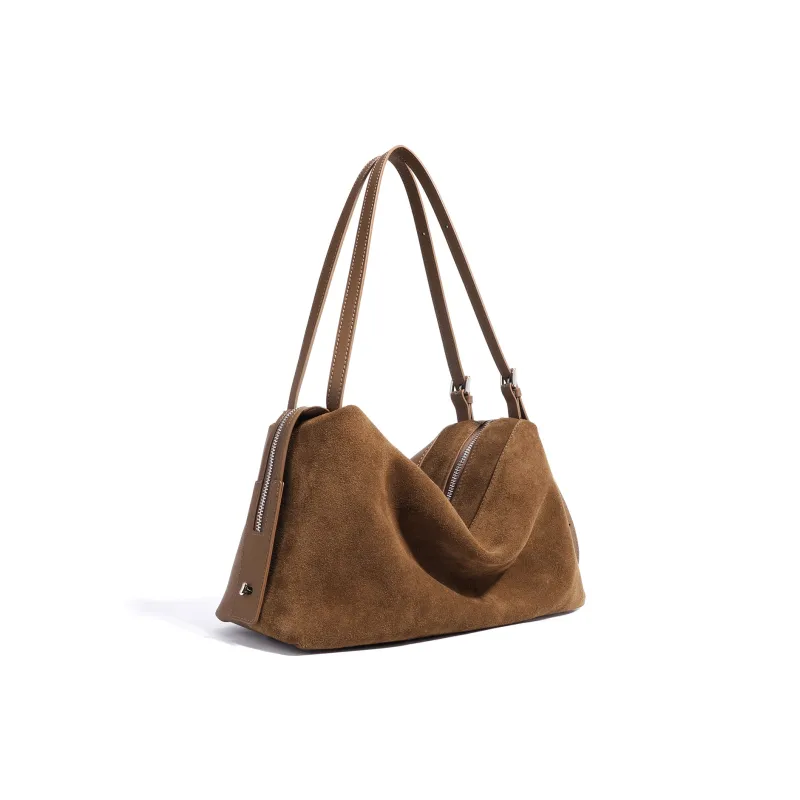 COURONNE Matte Cow Leather Handbag, Shoulder Bag Regular Women's Dark Brown/Blueberry Purple/Dark Coffee/Graphite Blue-1