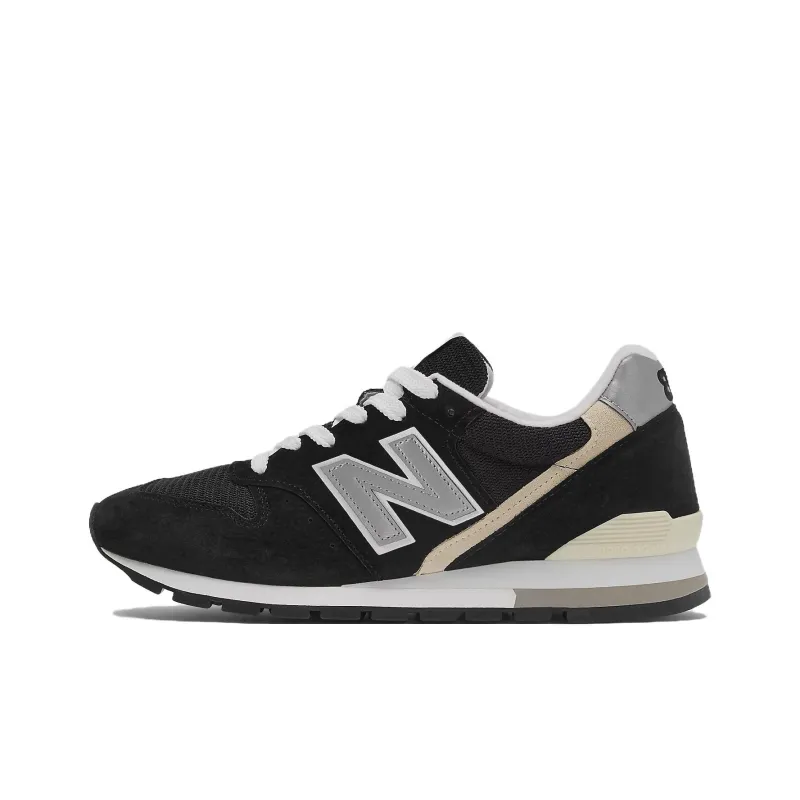 New Balance NB 996 Anti Slip Wear Resistant Low Top Casual Running Shoes Unisex Black Silver-0