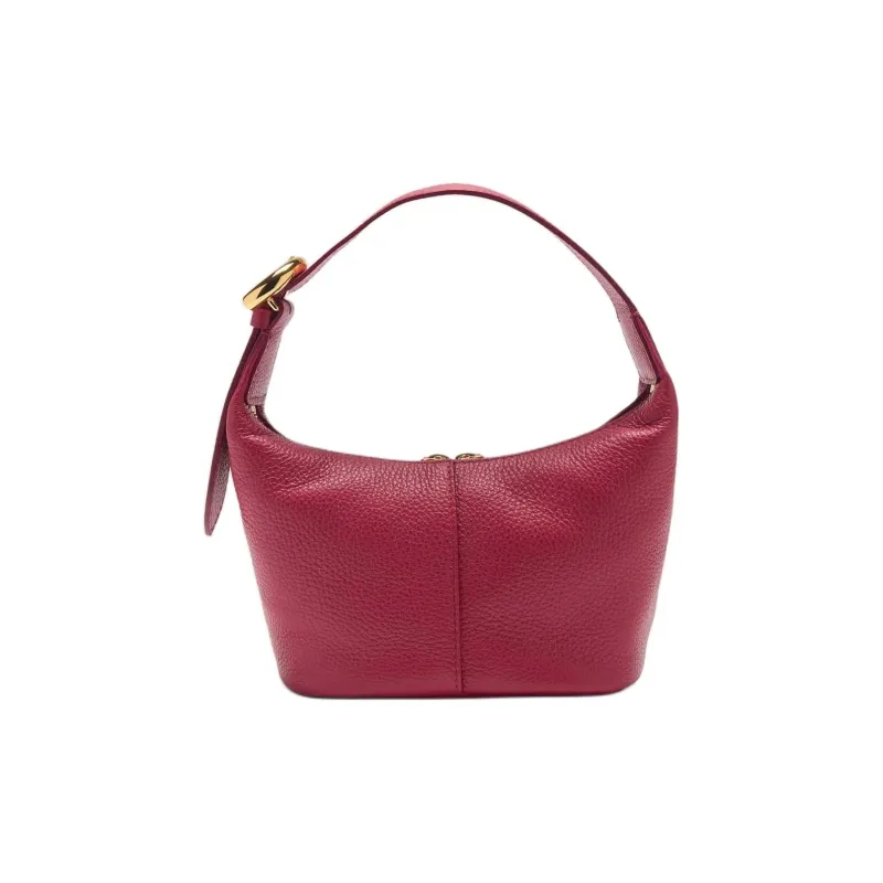 COCCINELLE Grained Leather Handbag Mini Women's Burgundy-0