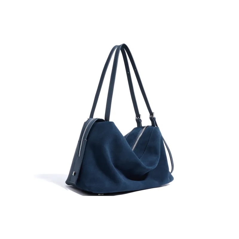COURONNE Matte Cow Leather Handbag, Shoulder Bag Regular Women's Dark Brown/Blueberry Purple/Dark Coffee/Graphite Blue-12
