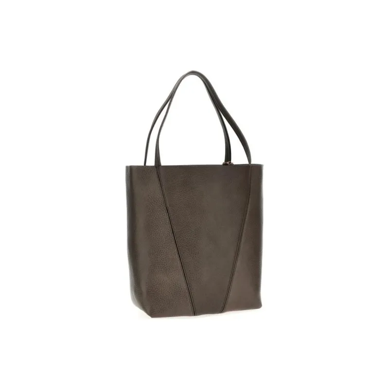Chloe Grain Leather Tote Bag, Shopping Bag, Shoulder Bag, Handbag Women's Gray-2