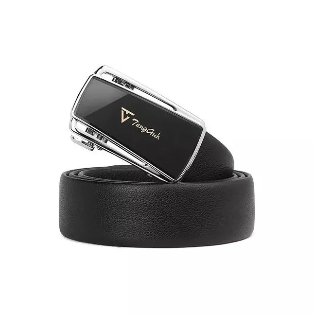 TangGuh Genuine Leather Automatic Buckle Casual Suit Pants With Belt Belt Men's 3.5cm Width-6