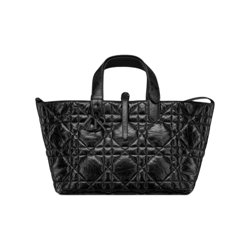 DIOR Wrinkled Cow Leather Tote Bag, Shopping Bag, Shoulder Bag, Handbag Regular Women's Black