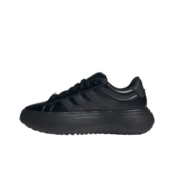 Adidas GRAND COURT PLATFORM Wear Resistant Low Top Tennis Shoes Women's Black