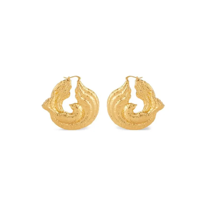 NINA RICCI Twisted Brass Earrings-1