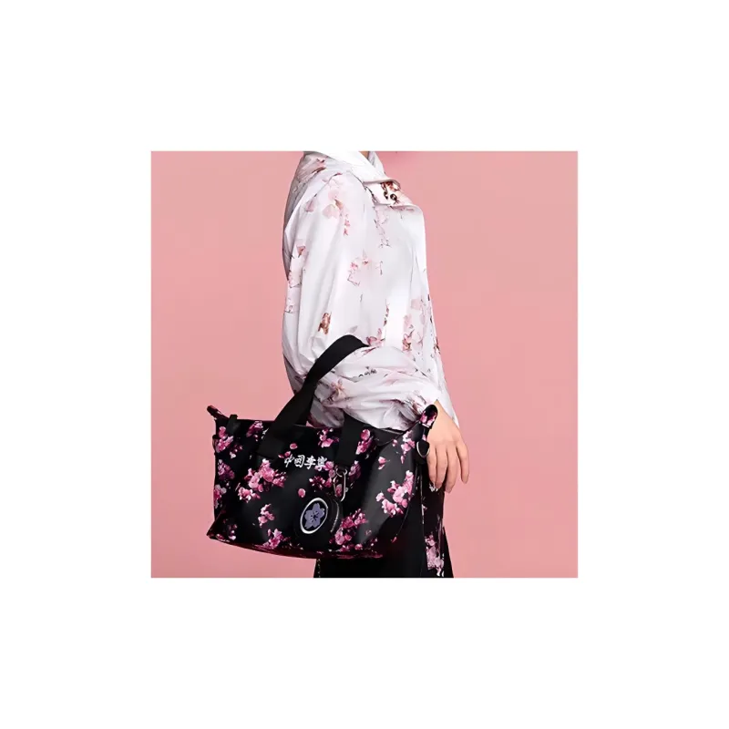 LiNing Fabric Shoulder Bag Crossbody Bag Handbag Medium Size Women's Black-2