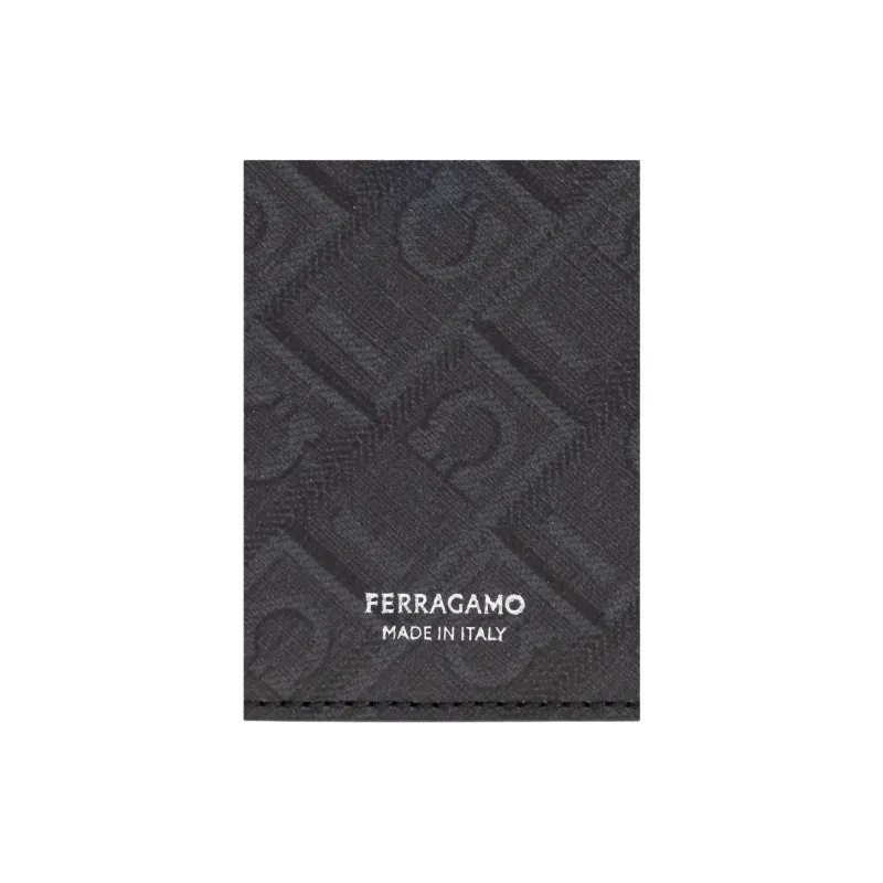 FERRAGAMO Canvas Card Holder Men's Gray-2