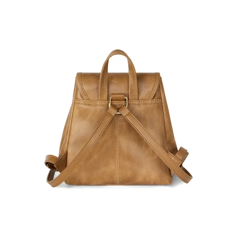 CASSILE Cow Leather Backpack Small Size Women's Amber-4