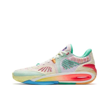 Anta KT10 Slip Resistant Support Wear Resistant Mid Top Basketball Shoes Men's Green Powder Blue