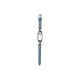 Silver Saint Blue Leather Pin Buckle--Blue[Silver Connector]