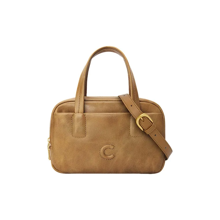 CASSILE Cow Leather Handbag Trumpets Women's Amber-0