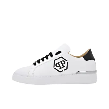 PHILIPP PLEIN Hexagon Low Top Skateboard Shoes Men's White
