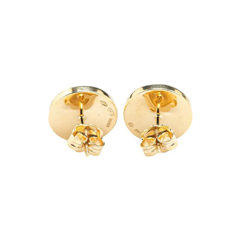 BVLGARI 21st Century 18K Yellow Gold Onyx BVLGARI BVLGARI Stud Earrings-1