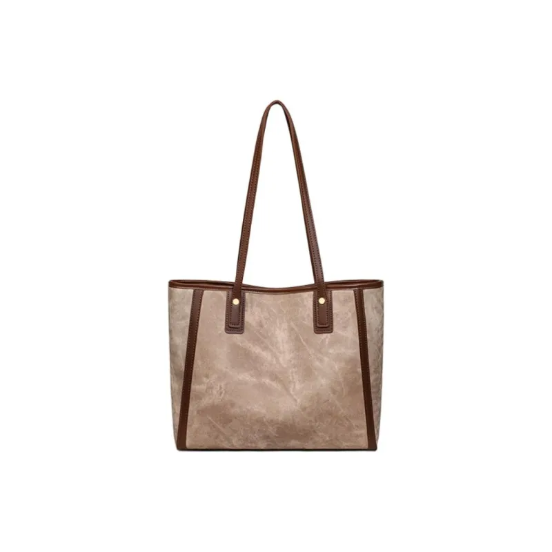 MILLIE'S Synthetic Leather Portable Underarm Shoulder Bag Large Size Women's Khaki-4