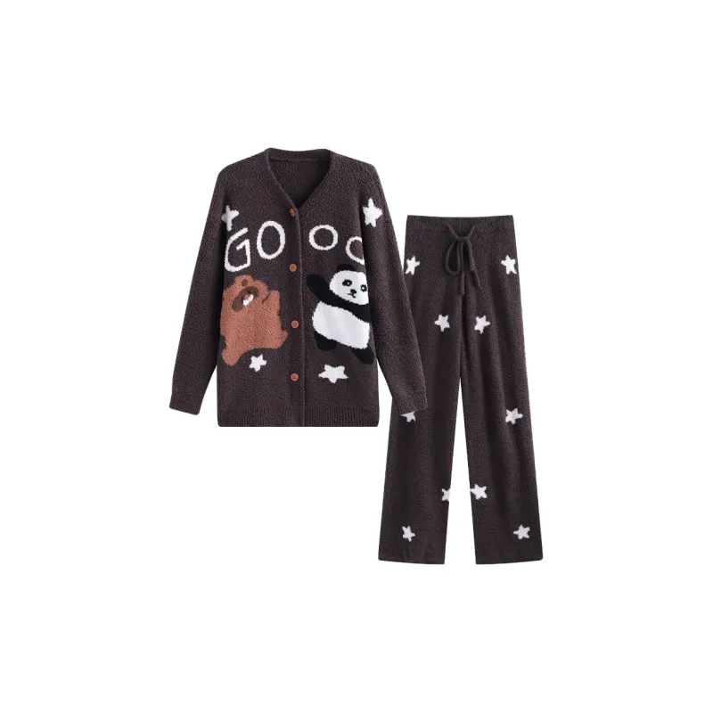 Wabi Town Pajama Set Women's Brown-0