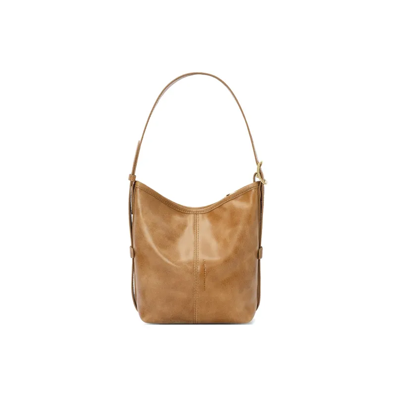 CASSILE Cow Leather Crossbody Bag, Shoulder Bag Trumpets Women's Amber-4