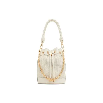 ALDO Artificial Leather Bucket Bag Handbag Medium Size Women's Bone