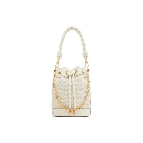 ALDO Artificial Leather Bucket Bag Handbag Medium Size Women's Bone